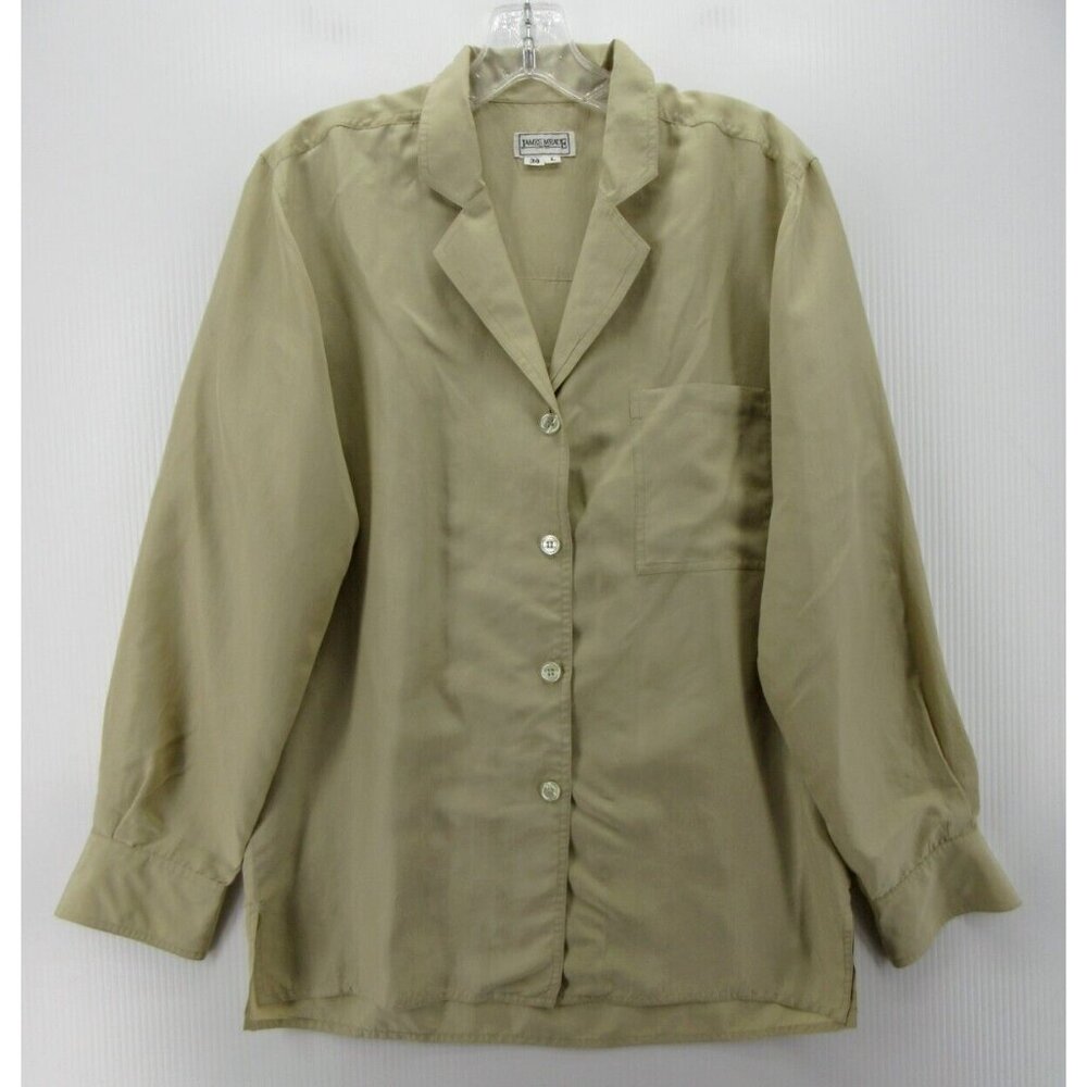 James Meade Top Large Silk Shirt Button Down Lagenlook Cottage 34